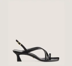 Stuart Weitzman Mid Heel Sandals|The Bridal Collection-CHANGE LOCATION Lacquered Nappa Leather/Black