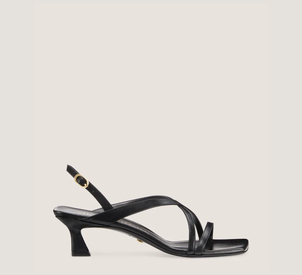 Stuart Weitzman Mid Heel Sandals|The Bridal Collection-CHANGE LOCATION Lacquered Nappa Leather/Black