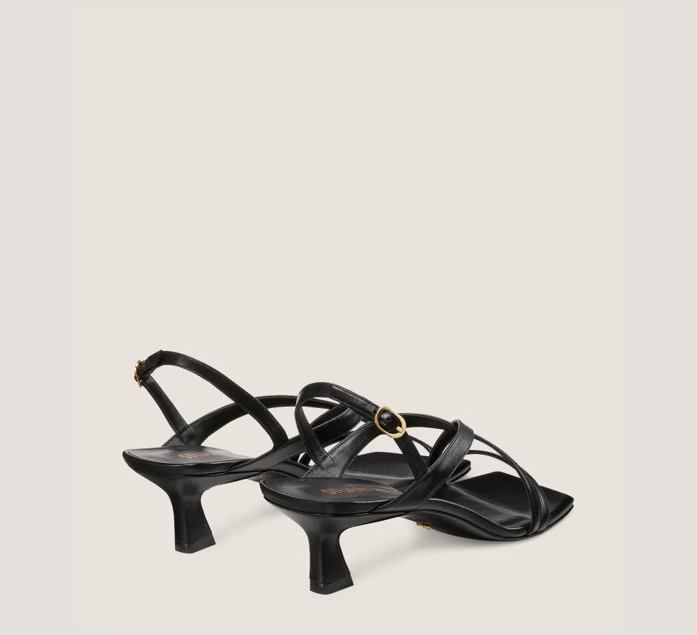 Stuart Weitzman Mid Heel Sandals|The Bridal Collection-CHANGE LOCATION Lacquered Nappa Leather/Black