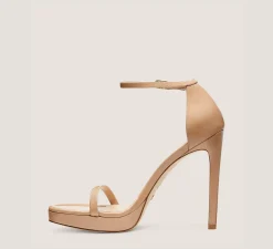 Stuart Weitzman High Heel Sandals|The SW Icons Collection-CHANGE LOCATION Adobe Beige