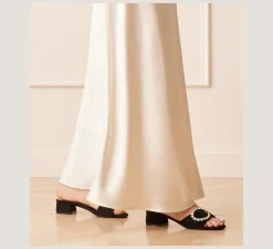 Stuart Weitzman Flat & Low Heel Sandals|Trending: Block Heels-CHANGE LOCATION Black