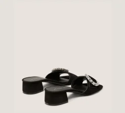 Stuart Weitzman Flat & Low Heel Sandals|Trending: Block Heels-CHANGE LOCATION Black