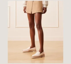 Stuart Weitzman The Work Essentials Edit|Flats & Loafers-CHANGE LOCATION Lacquered Nappa Leather/Seashell Tonal