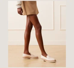 Stuart Weitzman The Work Essentials Edit|Flats & Loafers-CHANGE LOCATION Lacquered Nappa Leather/Seashell Tonal