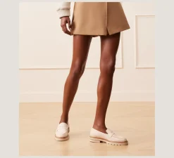 Stuart Weitzman The Work Essentials Edit|Flats & Loafers-CHANGE LOCATION Lacquered Nappa Leather/Seashell Tonal