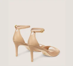 Stuart Weitzman The Nudist Collection|Mid Heel Sandals-CHANGE LOCATION Smooth Leather/Adobe Beige