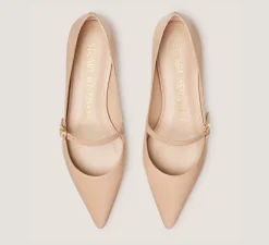 Stuart Weitzman Flats & Loafers-CHANGE LOCATION Lacquered Nappa Leather/Adobe Beige