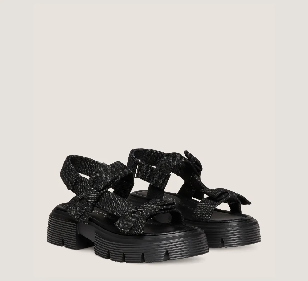Stuart Weitzman Flat & Low Heel Sandals|The SW Extended Sizes Collection-CHANGE LOCATION Black