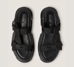 Stuart Weitzman Flat & Low Heel Sandals|The SW Extended Sizes Collection-CHANGE LOCATION Black