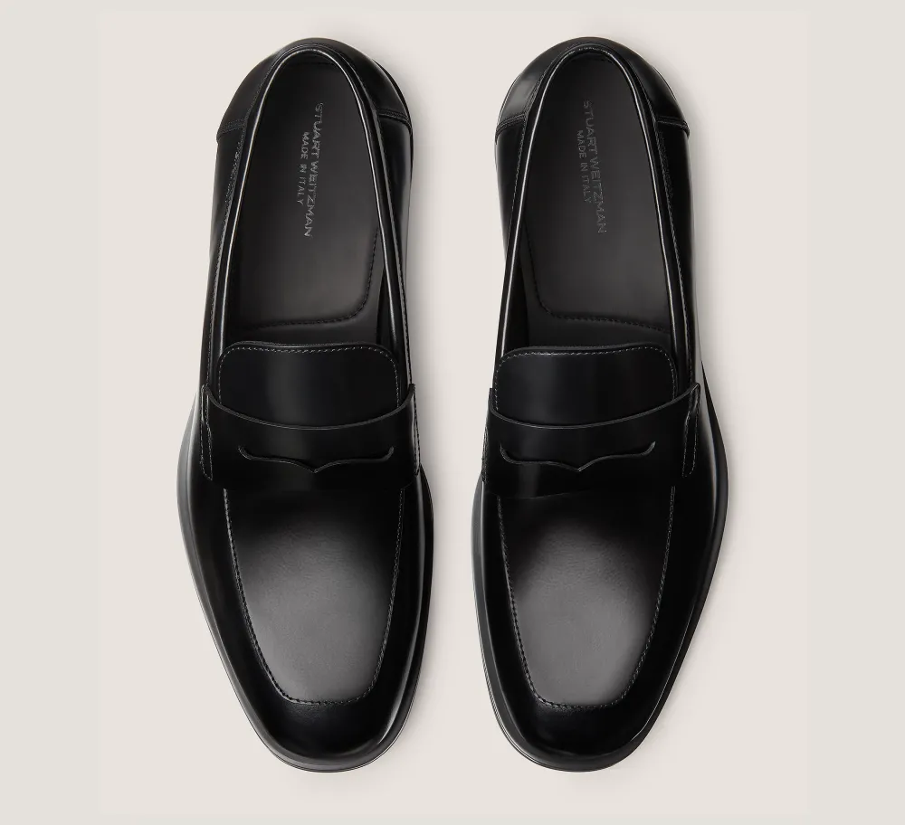 Stuart Weitzman MEN'S-CHANGE LOCATION Brushed Leather/Black