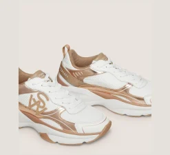 Stuart Weitzman Sneakers-CHANGE LOCATION Calf leather & mesh/White & Tobacco