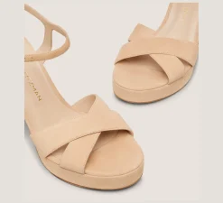 Stuart Weitzman High Heel Sandals|The Bridal Collection-CHANGE LOCATION Suede/Adobe Beige