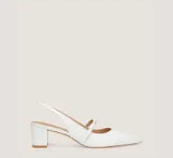 Stuart Weitzman Trending: Block Heels|The Bridal Collection-CHANGE LOCATION Patent leather/White