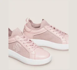 Stuart Weitzman The SW Exclusives Collection|Sneakers-CHANGE LOCATION Leather & knit fabric/Pink