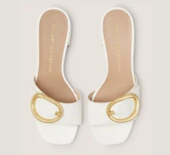 Stuart Weitzman Flat & Low Heel Sandals|Trending: Block Heels-CHANGE LOCATION Leather/Cream