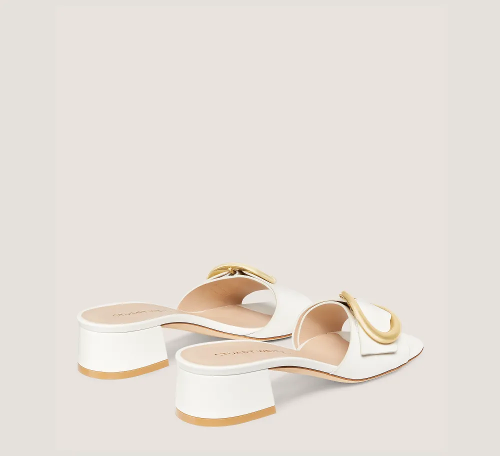 Stuart Weitzman Flat & Low Heel Sandals|Trending: Block Heels-CHANGE LOCATION Leather/Cream