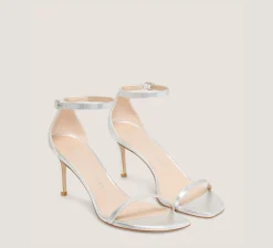 Stuart Weitzman Mid Heel Sandals|Sandals-CHANGE LOCATION Silver