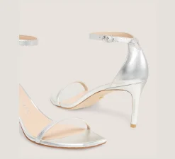 Stuart Weitzman Mid Heel Sandals|Sandals-CHANGE LOCATION Silver