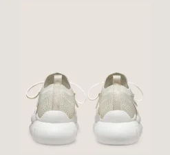Stuart Weitzman The SW Exclusives Collection|Sneakers-CHANGE LOCATION Leather & knit fabric/Light Beige & White