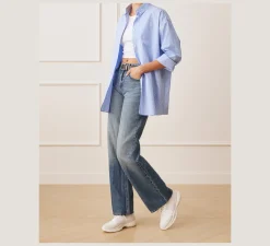 Stuart Weitzman The SW Exclusives Collection|Sneakers-CHANGE LOCATION Leather & knit fabric/Light Beige & White