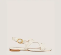 Stuart Weitzman Flat & Low Heel Sandals|The Best Sellers Edit-CHANGE LOCATION Woven leather/Seashell