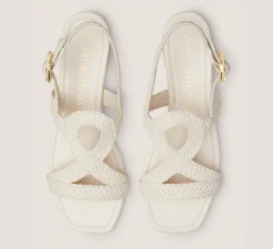 Stuart Weitzman Flat & Low Heel Sandals|The Best Sellers Edit-CHANGE LOCATION Woven leather/Seashell
