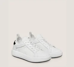 Stuart Weitzman The SW Exclusives Collection|Sneakers-CHANGE LOCATION Leather & knit fabric/White & Black